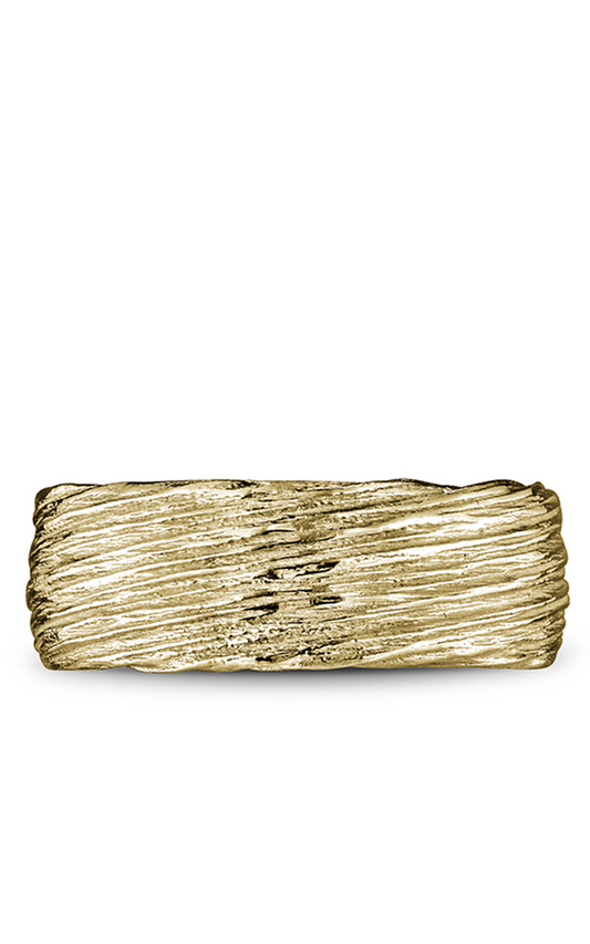 18K White Gold and 18K Yellow Gold Gents Round Wedding Band