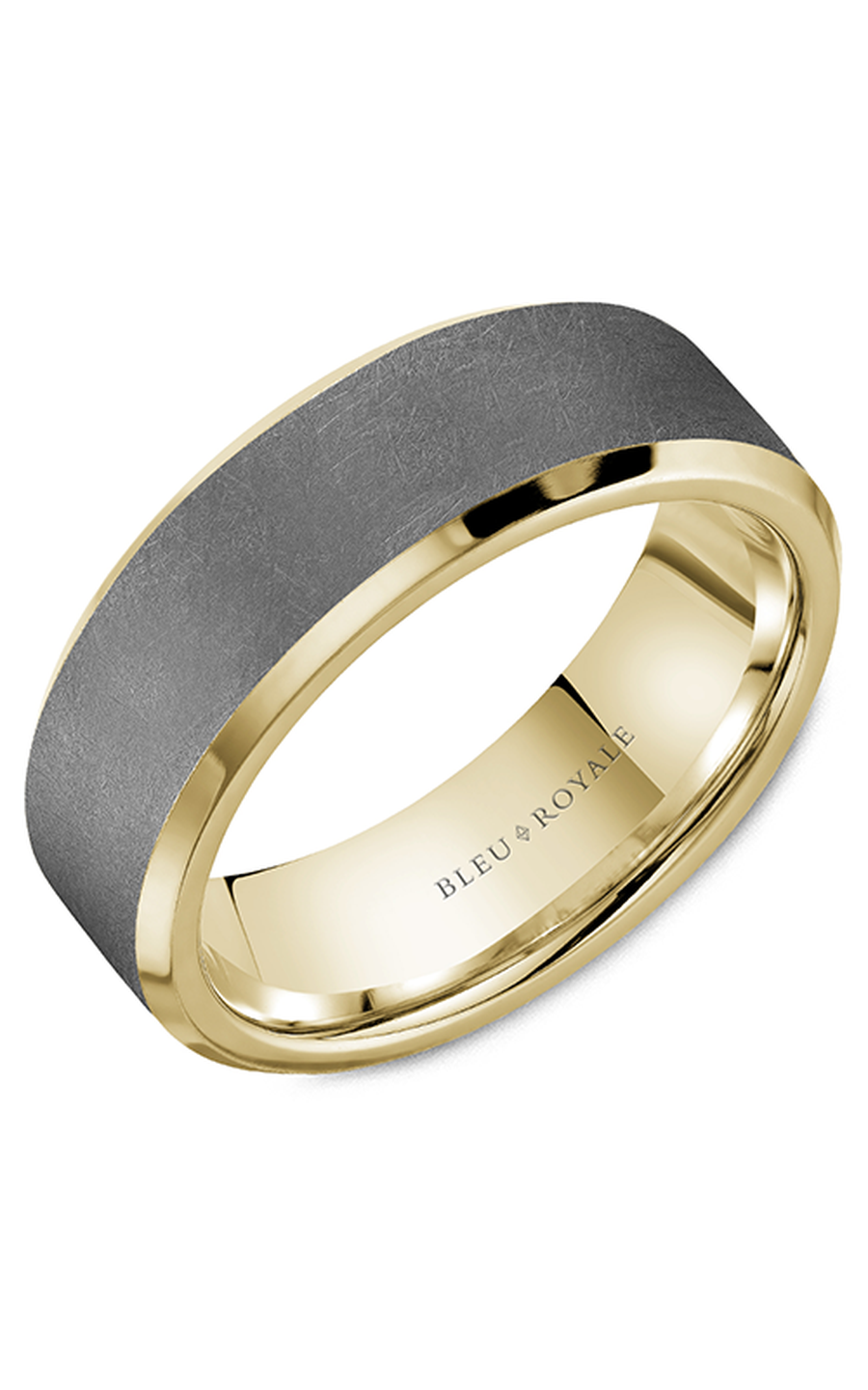 14K Yellow Gold and Tantalum Gents Wedding Band