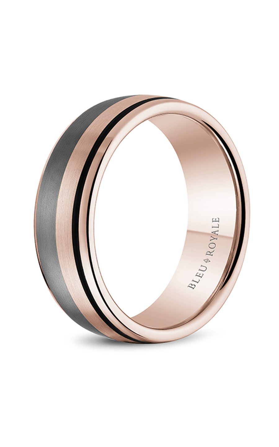 18K Rose Gold, Tantalum, and Enamel Gents Wedding Band