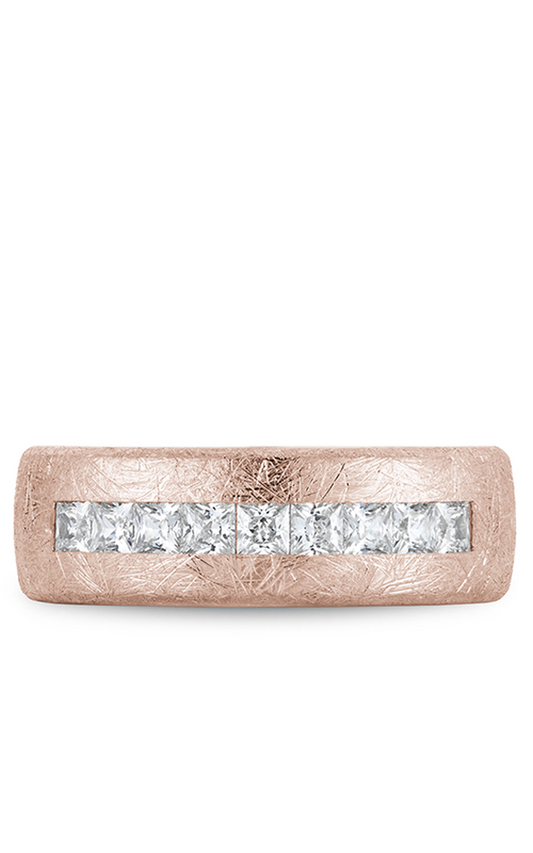 18K Rose Gold and 18K White Gold Gents Princess Wedding Band