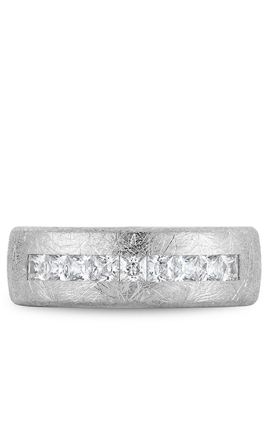 18K Rose Gold and 18K White Gold Gents Princess Wedding Band