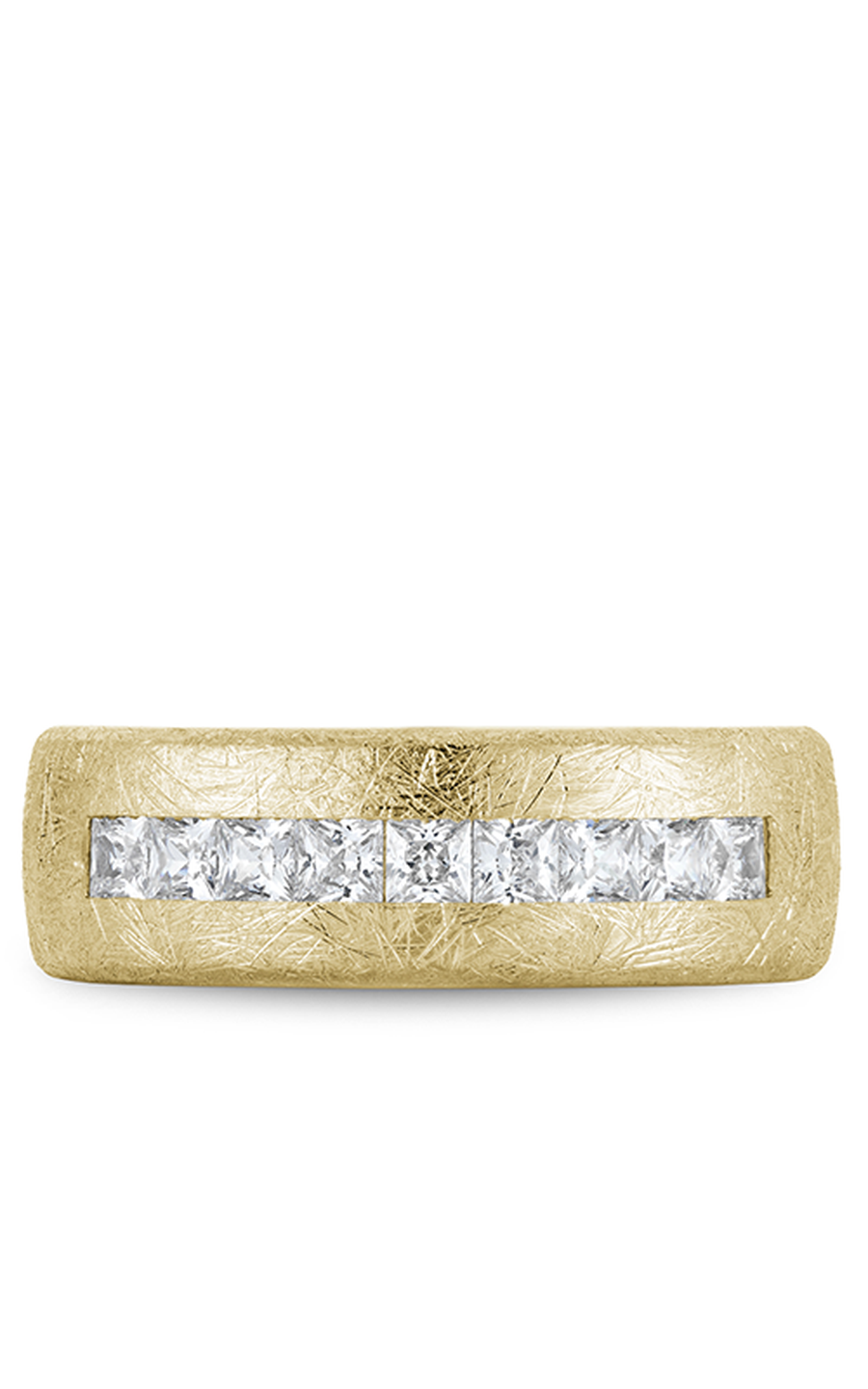 14K White Gold and 14K Yellow Gold Gents Princess Wedding Band