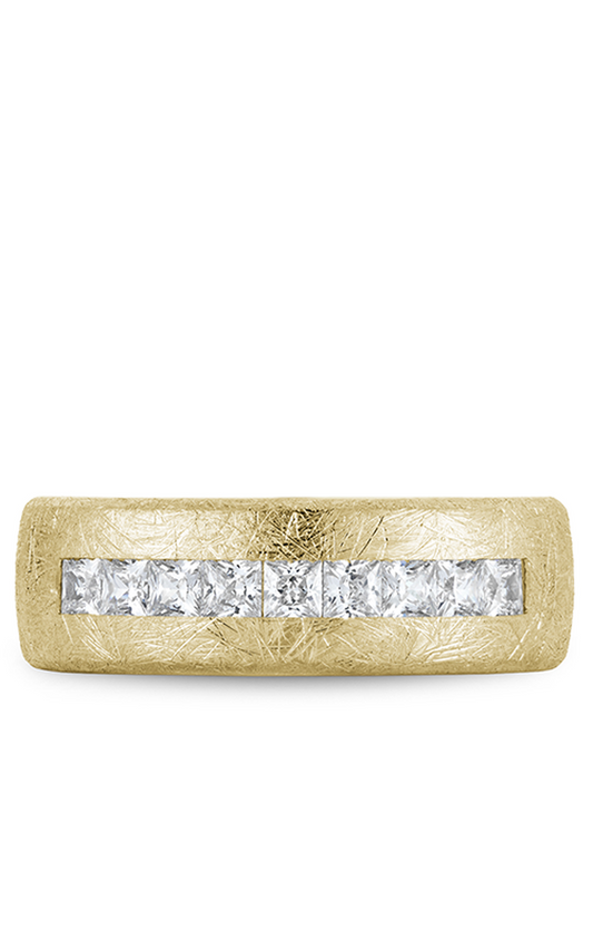 14K White Gold and 14K Yellow Gold Gents Princess Wedding Band