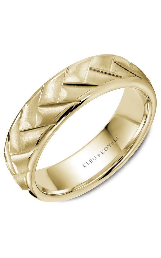 18K Yellow Gold Gents Wedding Band