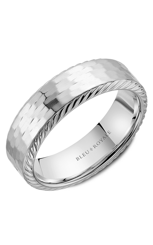 14K White Gold Gents Wedding Band