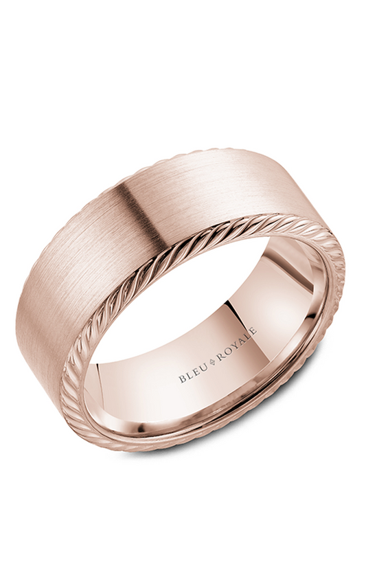 18K Rose Gold Gents Wedding Band