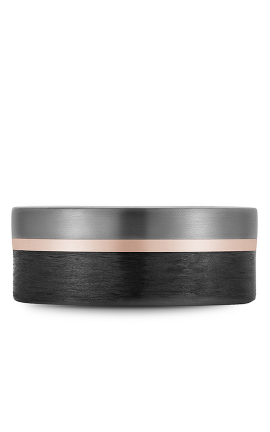 14K Rose Gold and Tantalum Gents Wedding Band