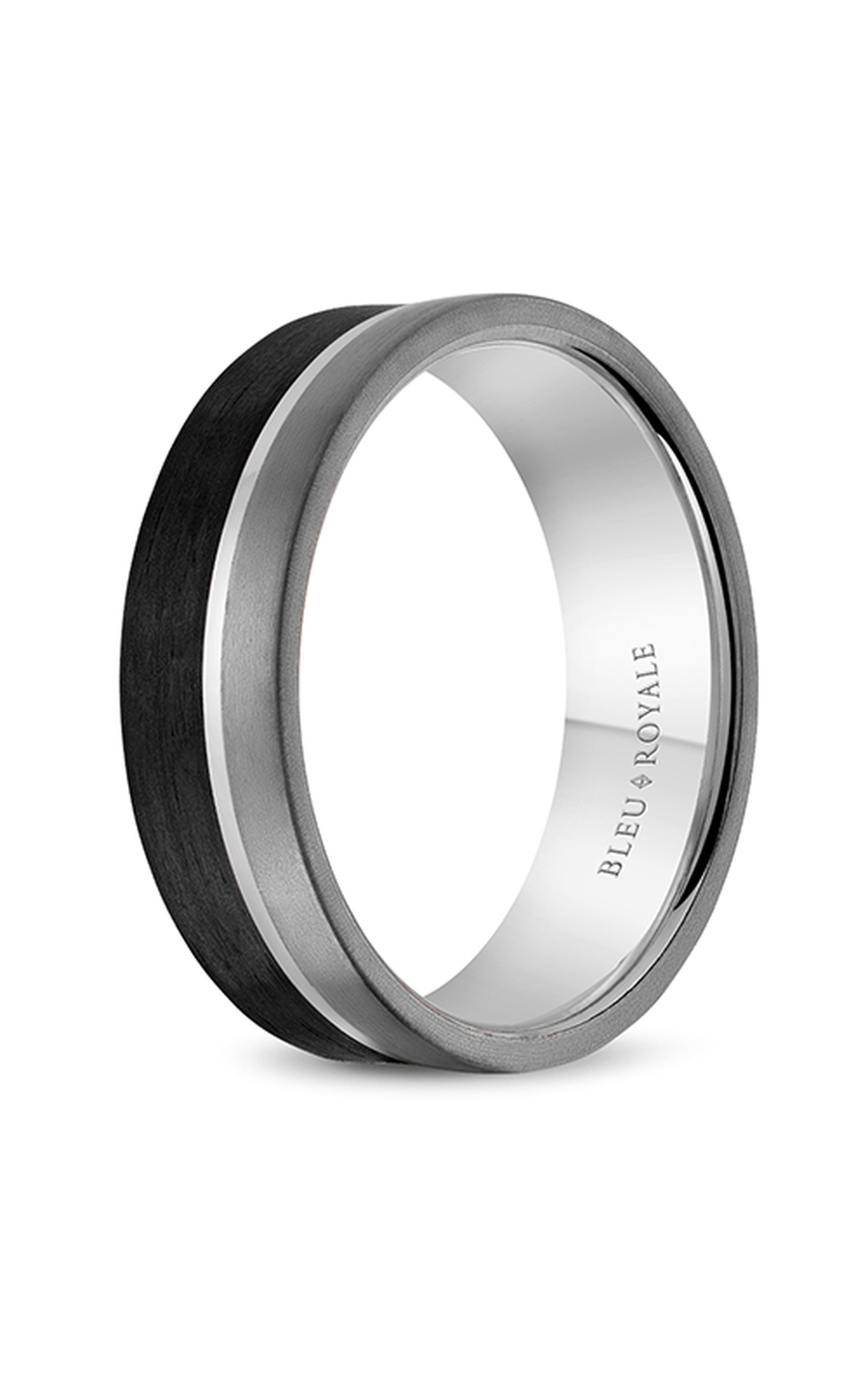18K White Gold and Tantalum Gents Wedding Band