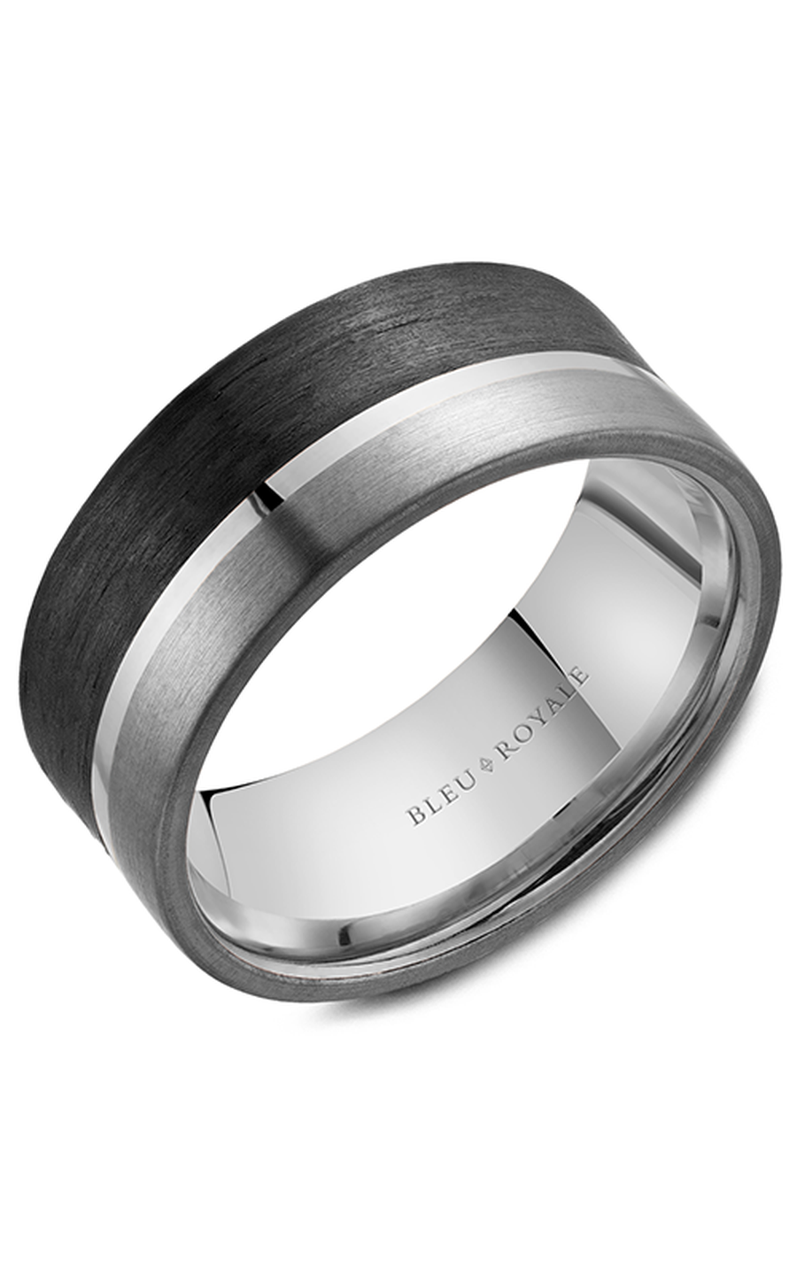 14K White Gold and Tantalum Gents Wedding Band