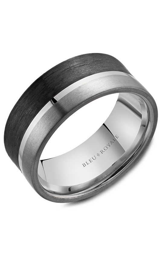 14K White Gold and Tantalum Gents Wedding Band