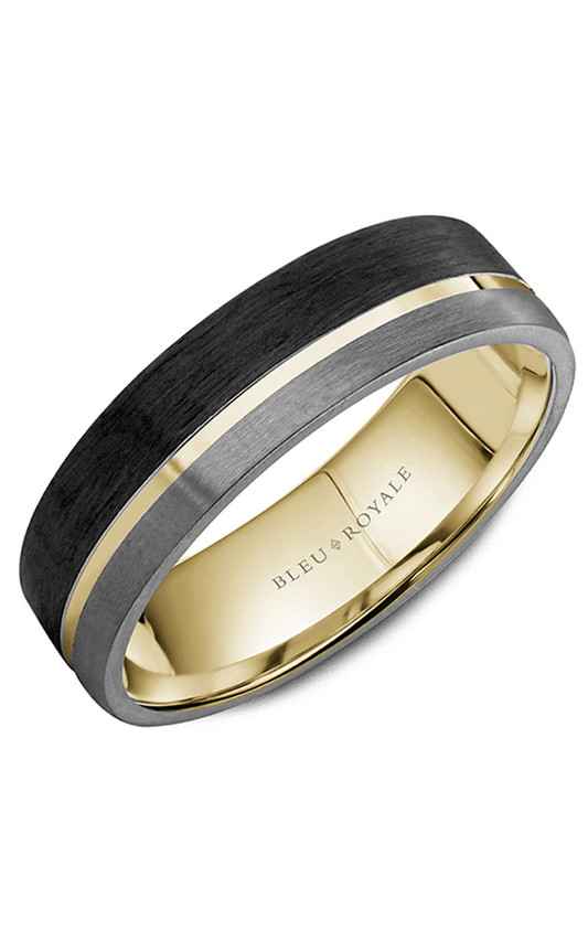 18K Yellow Gold and Tantalum Gents Wedding Band