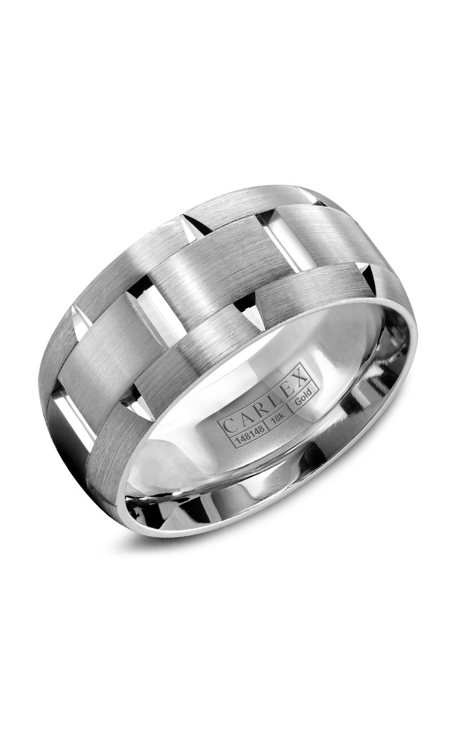 18K White Gold Gents Wedding Band
