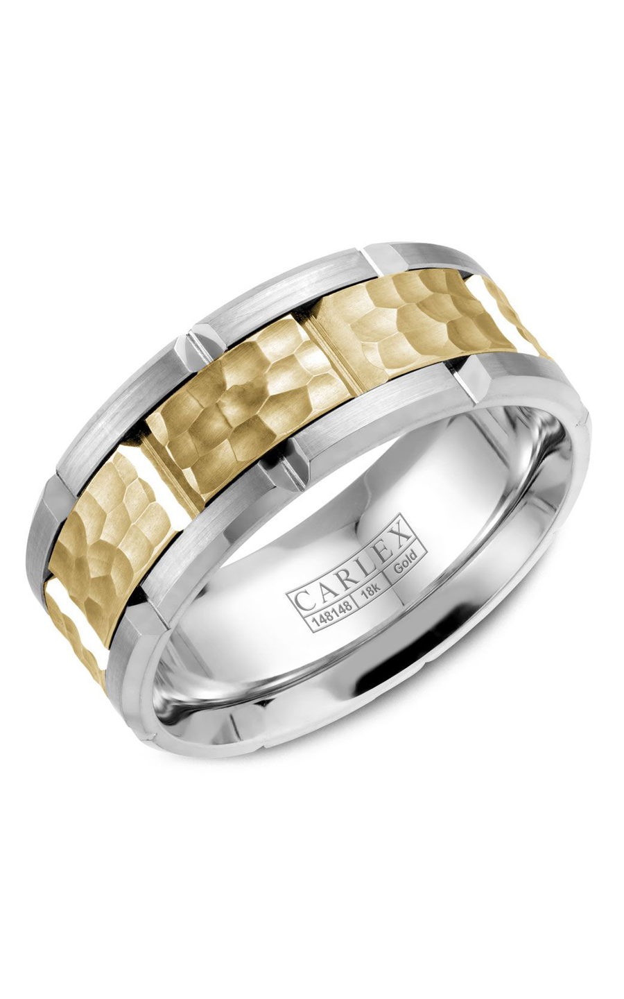18K White Gold and 18K Yellow Gold Gents Wedding Band
