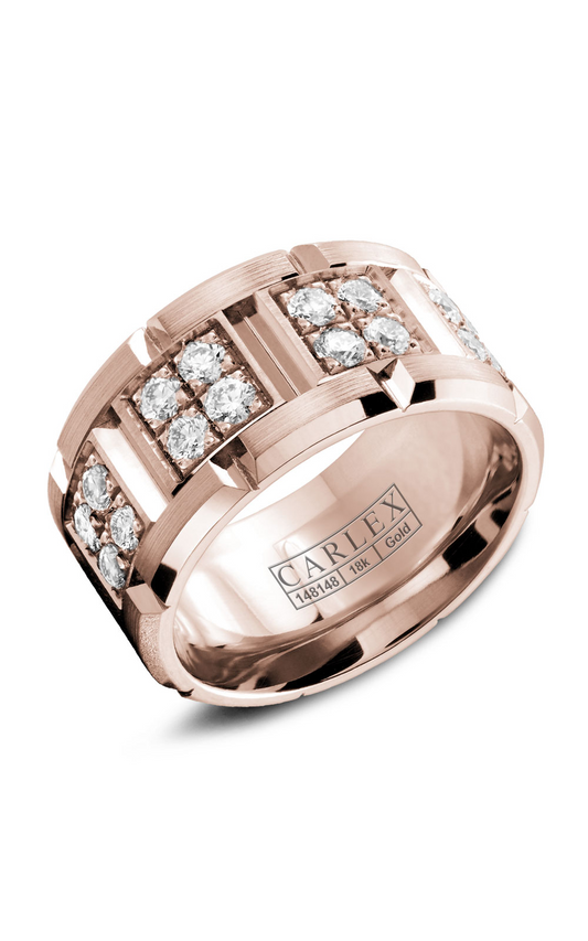 18K Rose Gold Gents Round Wedding Band