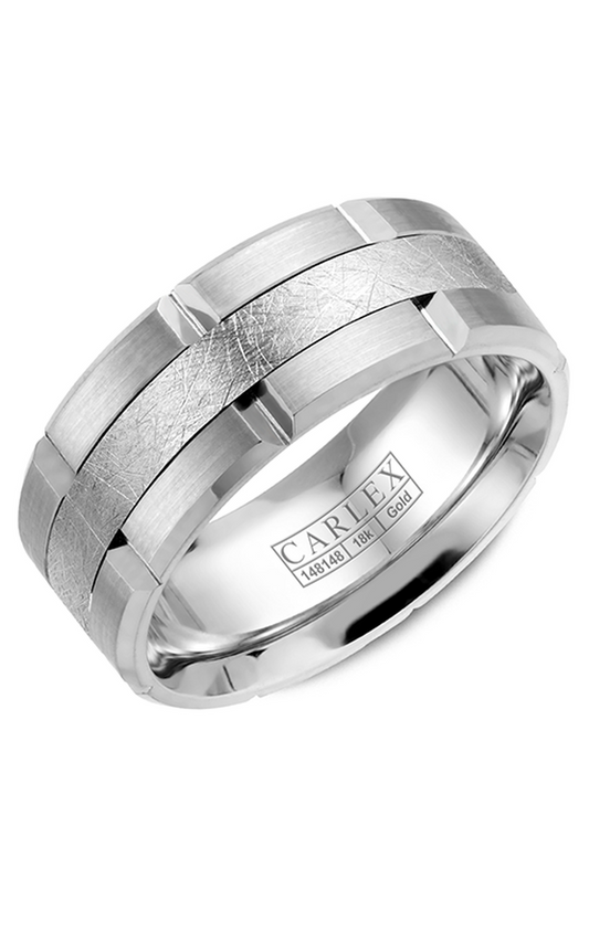 18K White Gold Gents Wedding Band