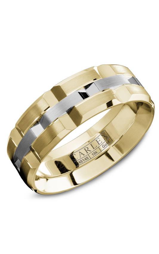 18K White Gold and 18K Yellow Gold Gents Wedding Band