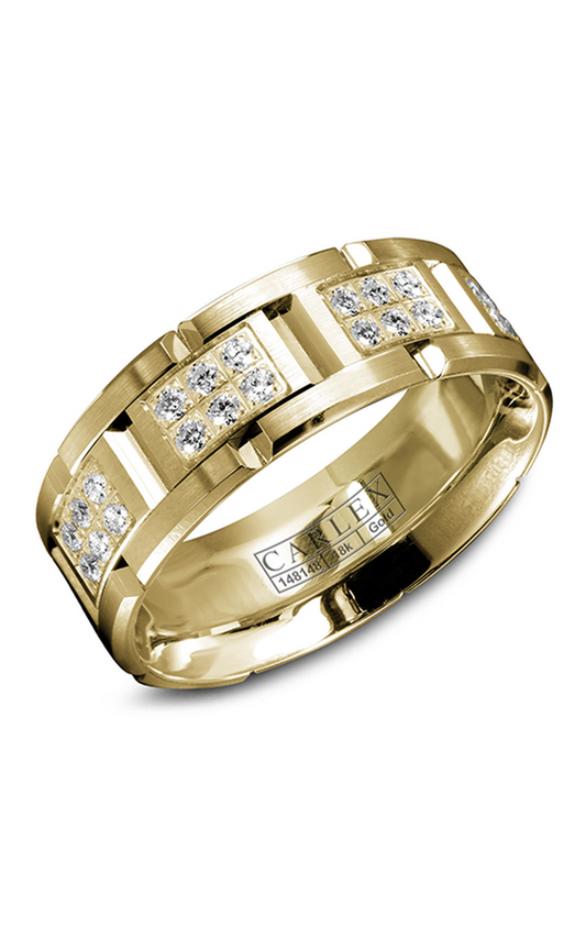 18K Yellow Gold Gents Round Wedding Band