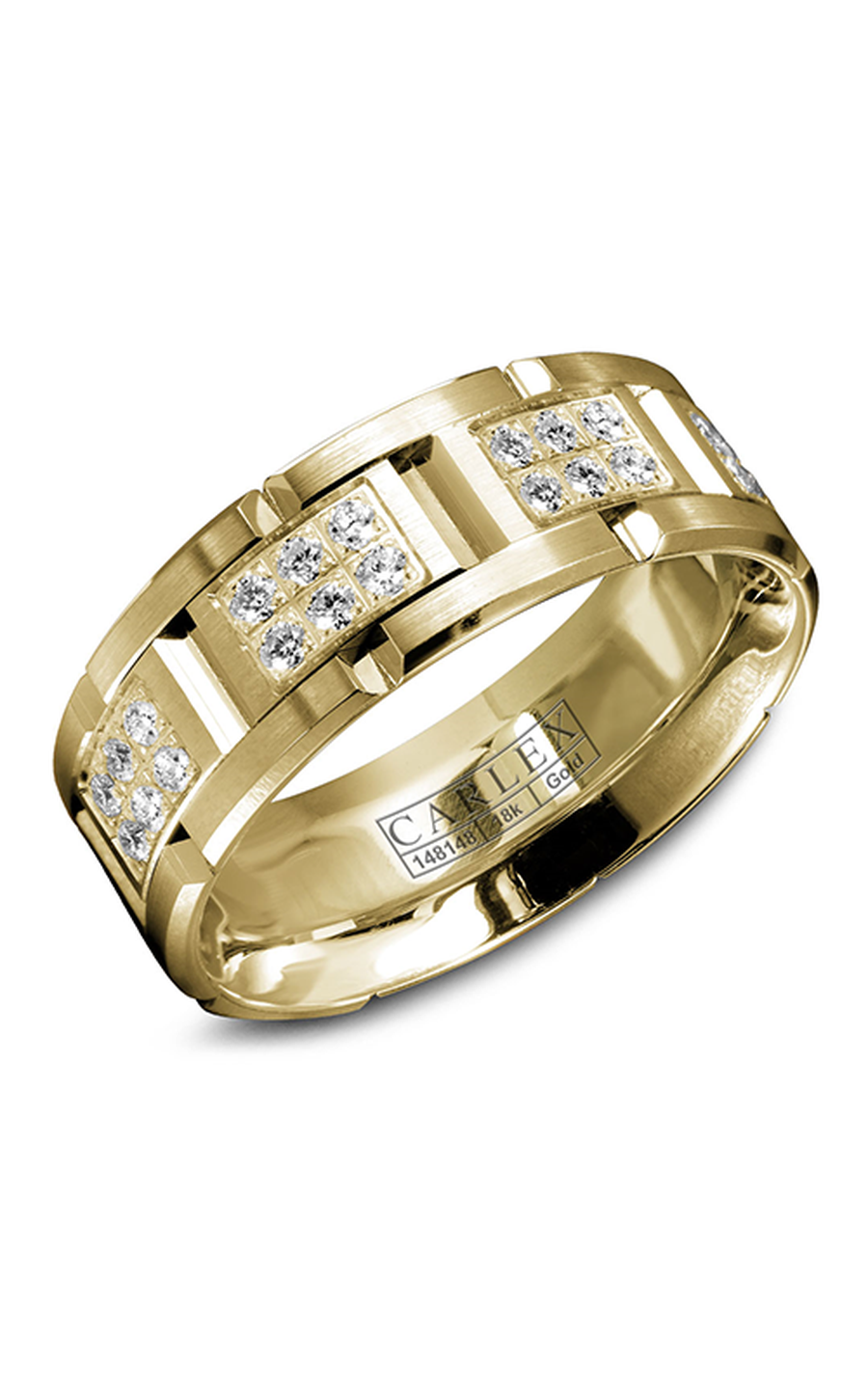 18K Yellow Gold Gents Round Wedding Band