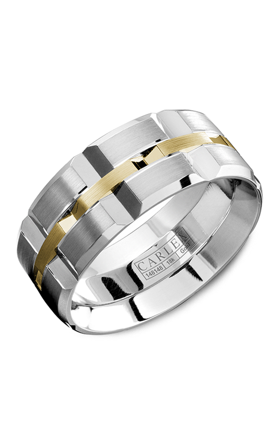 18K White Gold and 18K Yellow Gold Gents Wedding Band