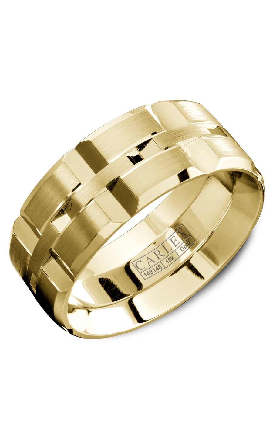 18K White Gold Gents Plain Wedding Band