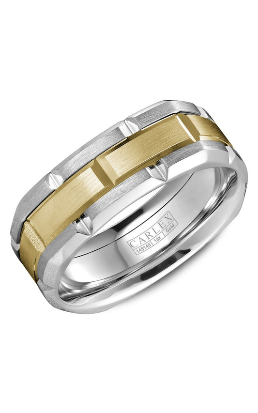 18K White Gold Gents Plain Wedding Band