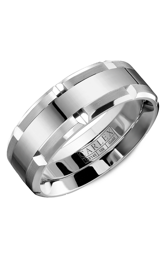 14K White Gold Gents Wedding Band