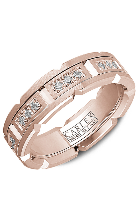 14K Rose Gold Gents Round Wedding Band