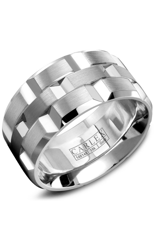 14K White Gold Gents Wedding Band