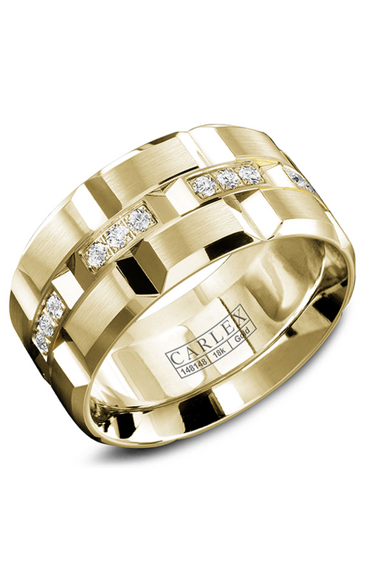14K Yellow Gold Gents Round Wedding Band