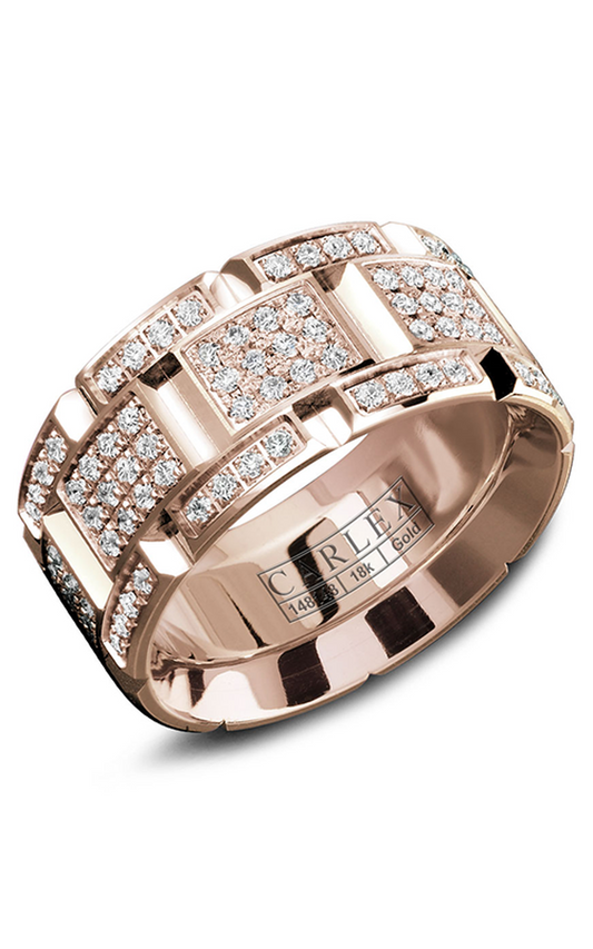 18K Rose Gold Gents Round Wedding Band