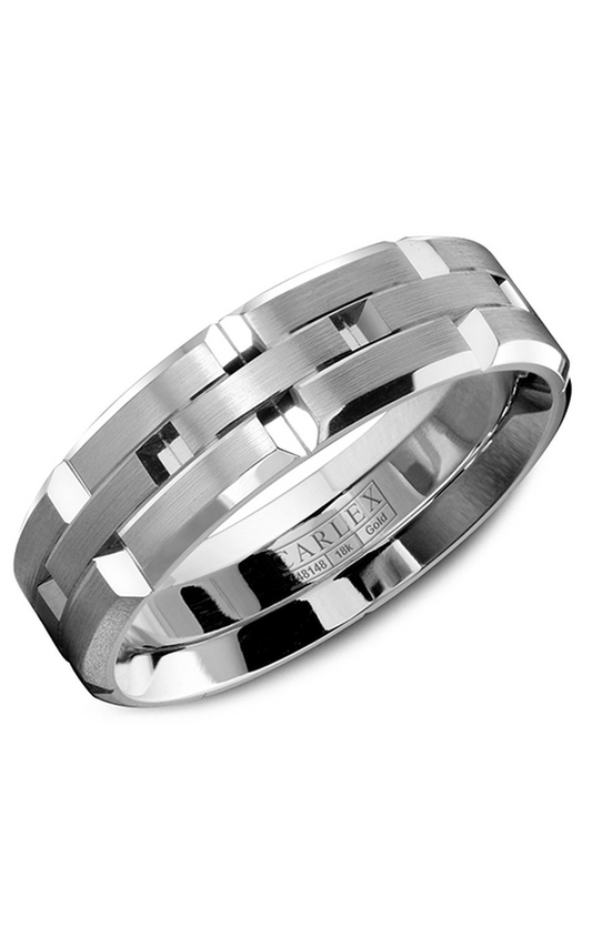 14K White Gold Gents Wedding Band