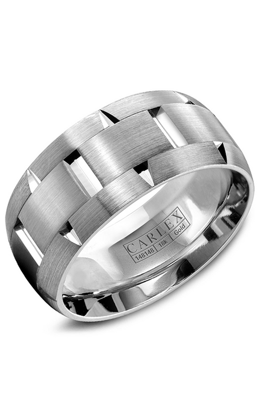 14K White Gold Gents Wedding Band