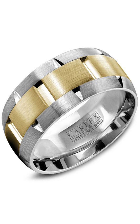 14K White Gold and 14K Yellow Gold Gents Wedding Band