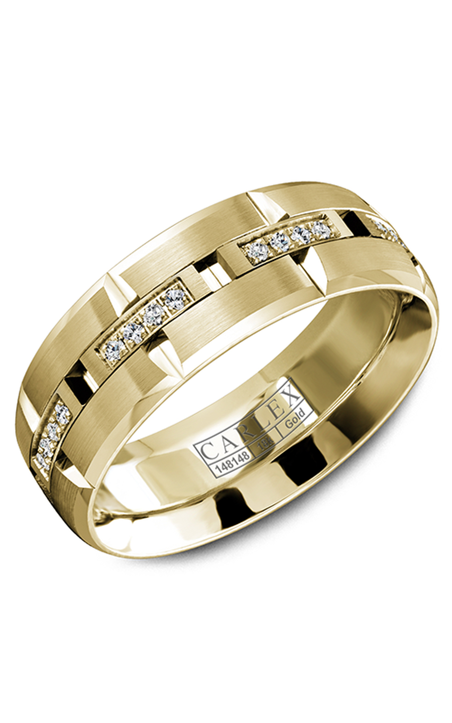 18K Yellow Gold Gents Round Wedding Band