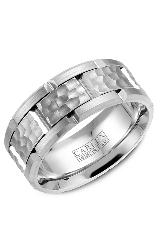 14K White Gold Gents Wedding Band