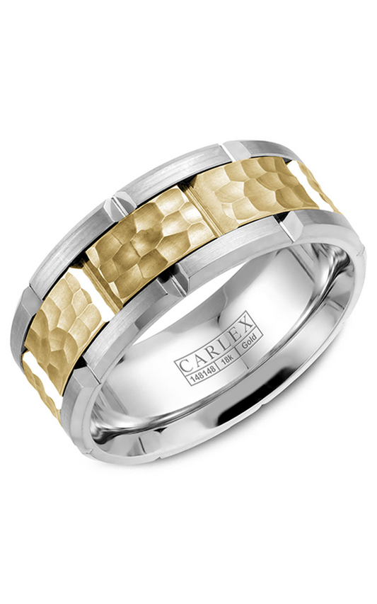 14K White Gold and 14K Yellow Gold Gents Wedding Band