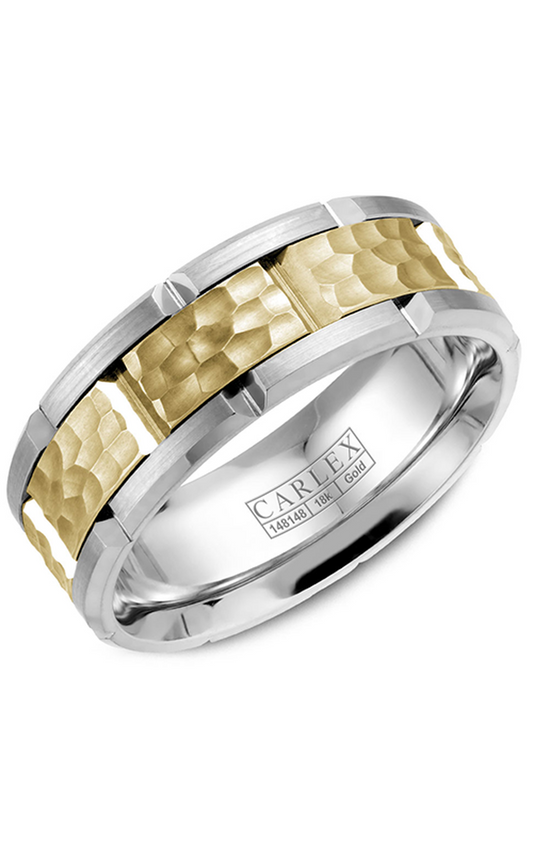 14K White Gold and 14K Yellow Gold Gents Wedding Band