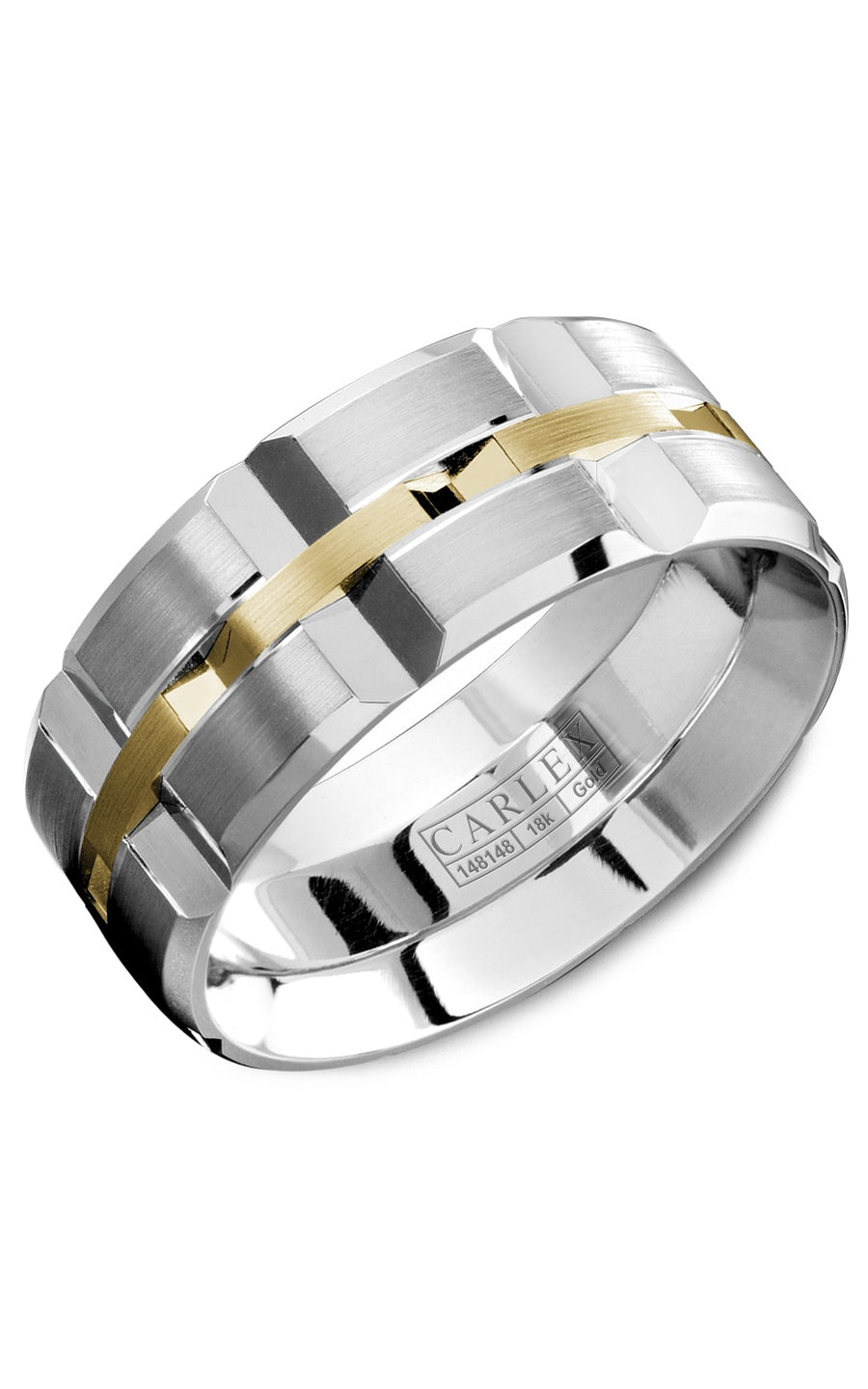 18K White Gold Gents Plain Wedding Band