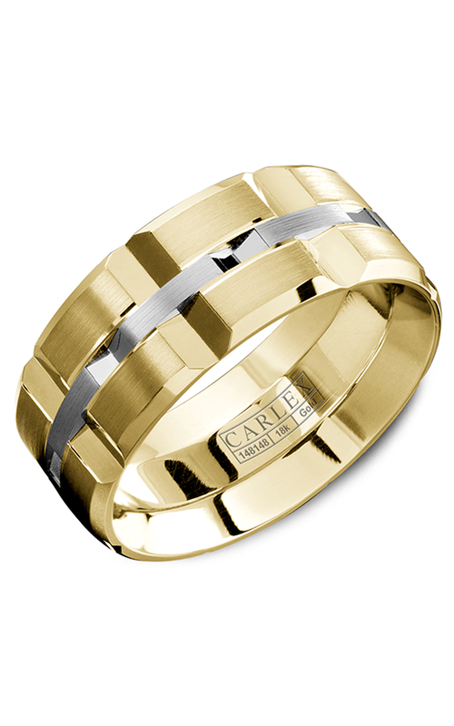14K White Gold and 14K Yellow Gold Gents Wedding Band