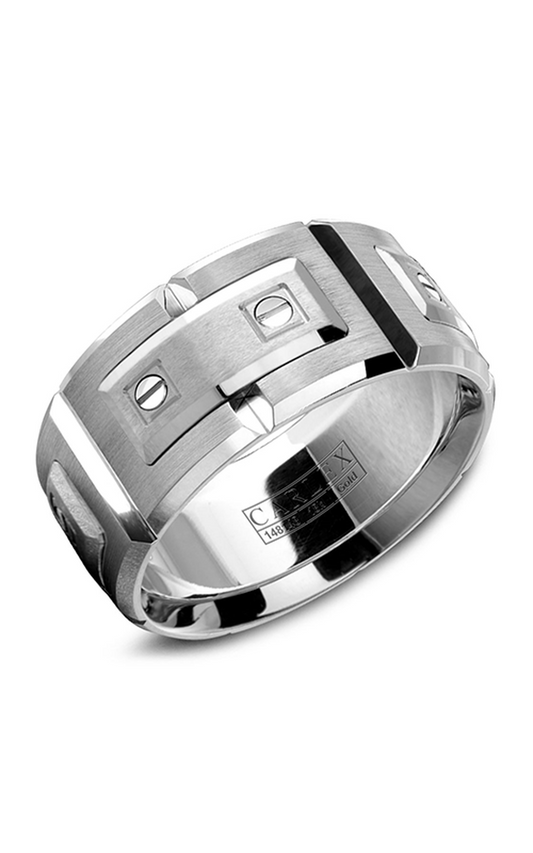 18K White Gold Gents Wedding Band