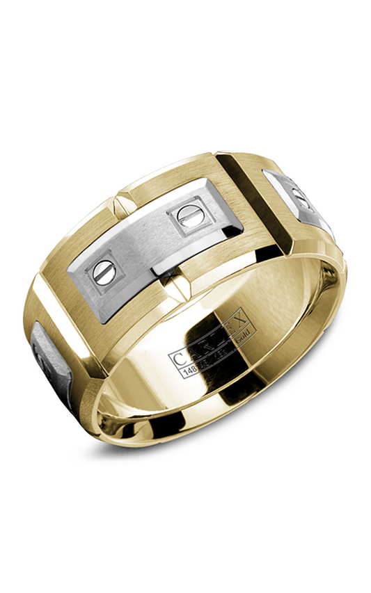18K White Gold and 18K Yellow Gold Gents Wedding Band