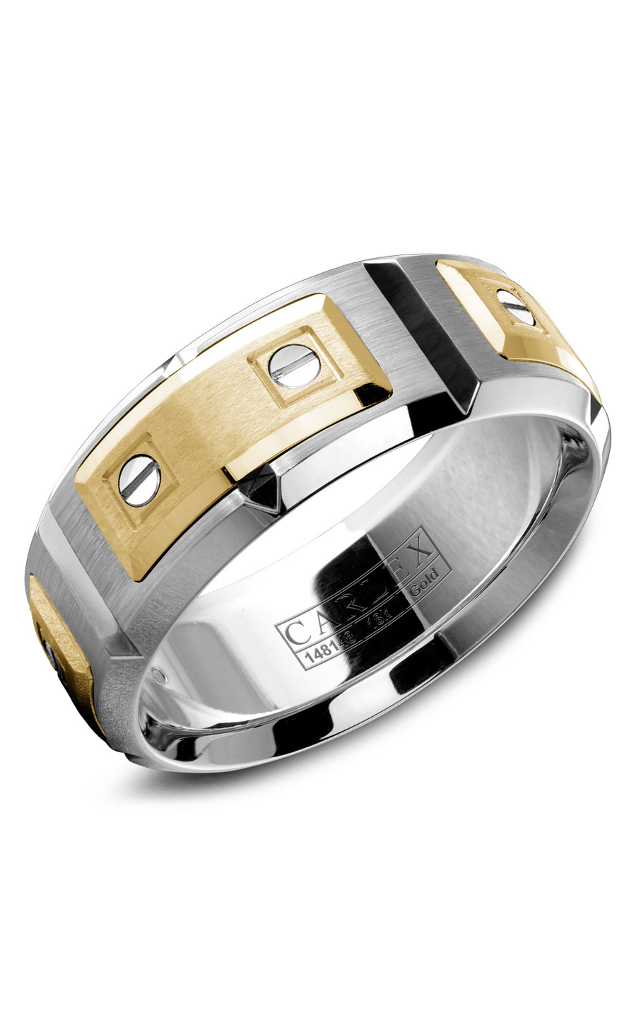 18K White Gold and 18K Yellow Gold Gents Wedding Band