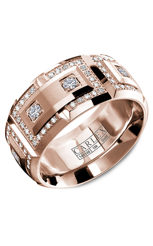 18K Rose Gold Gents Round Wedding Band