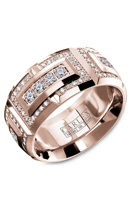18K Rose Gold Gents Round Wedding Band