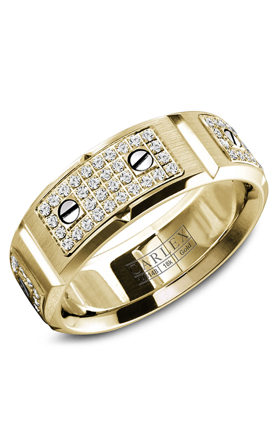 14K Yellow Gold Gents Round Wedding Band