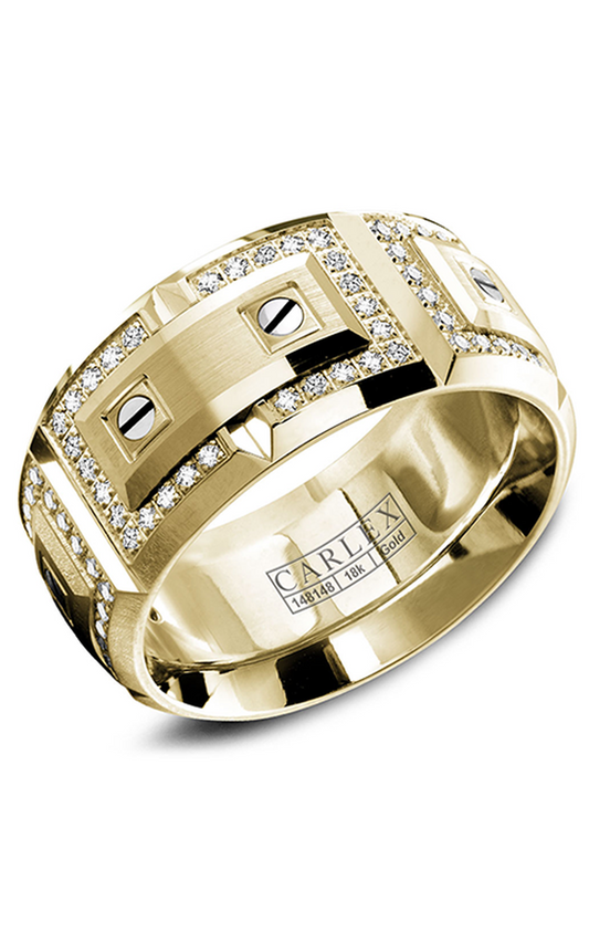 14K Yellow Gold Gents Round Wedding Band
