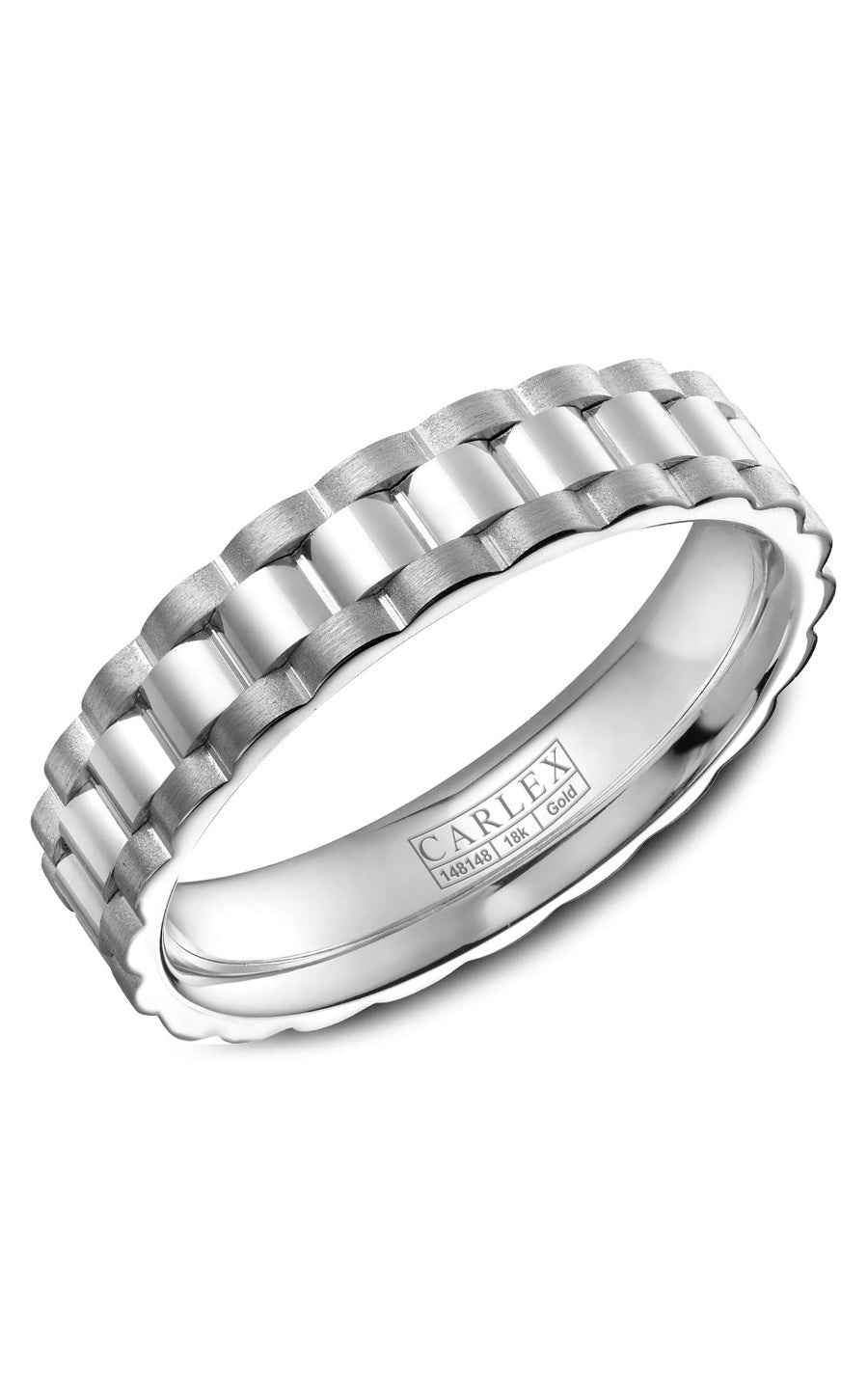 18K White Gold Gents Plain Wedding Band