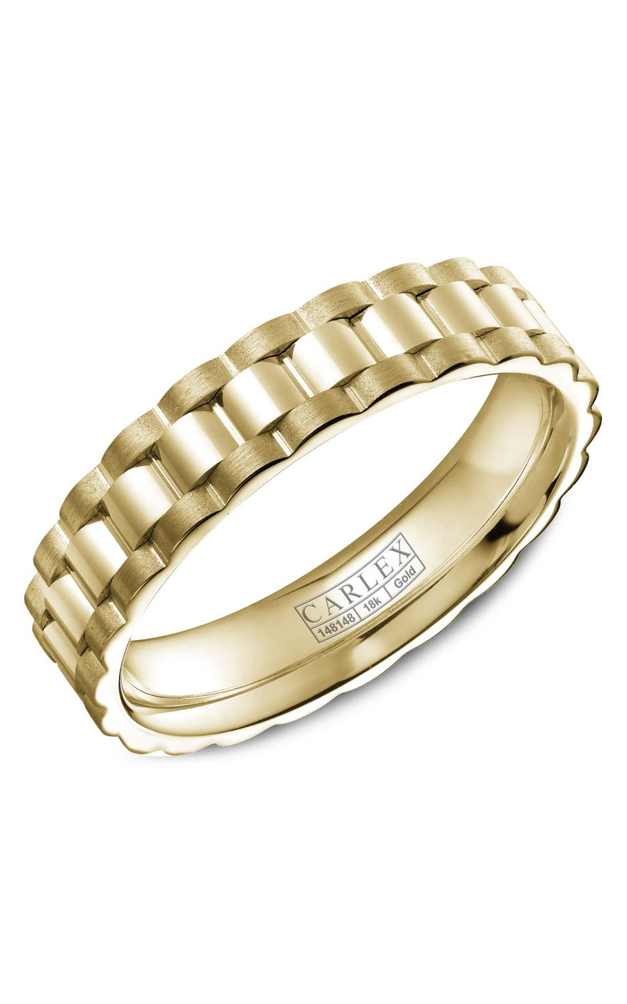18K White Gold Gents Plain Wedding Band
