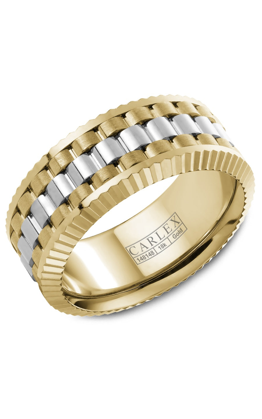18K White Gold Gents Plain Wedding Band