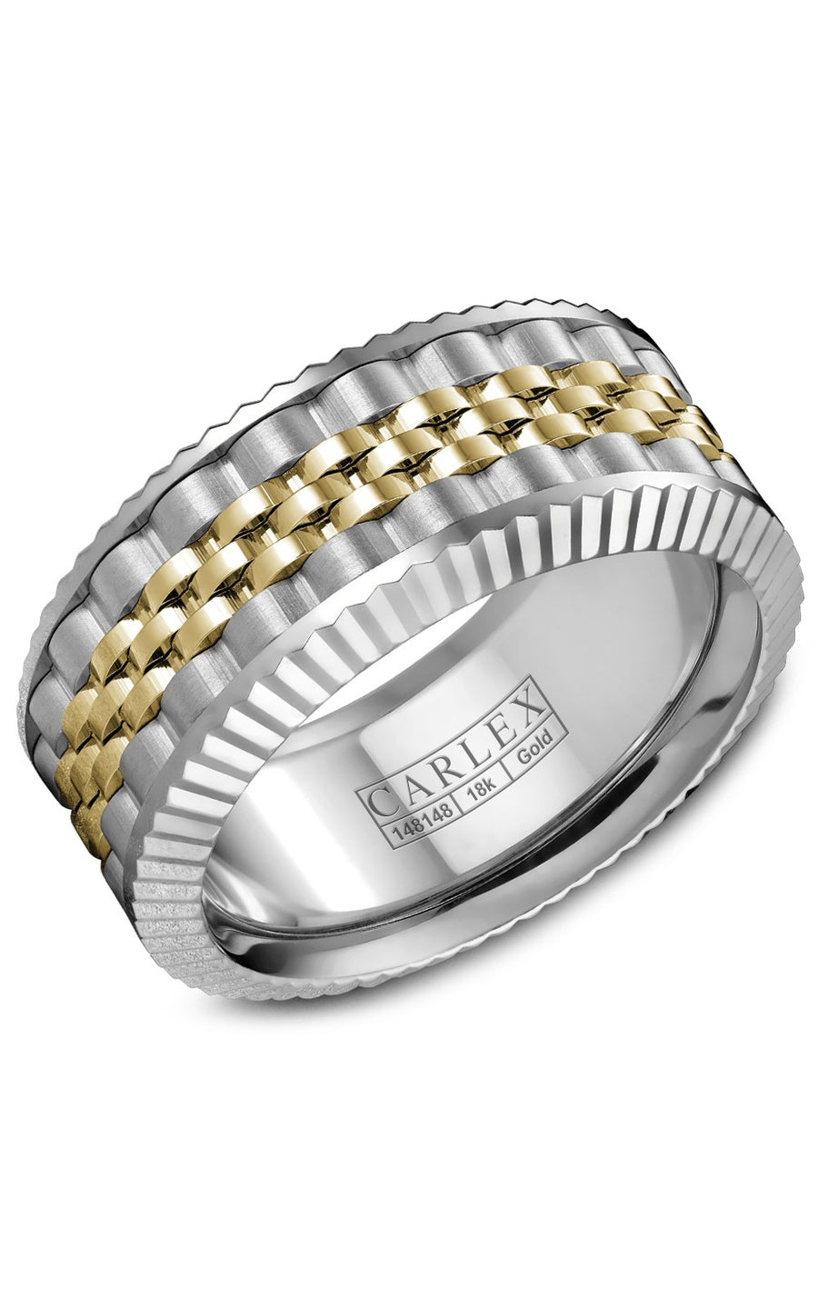 18K White Gold Gents Plain Wedding Band